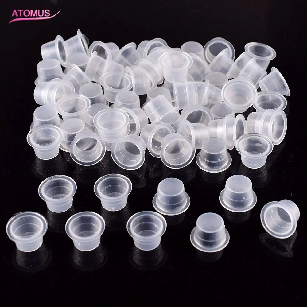 100PCS S / M Size Disposable White Tattoo Pigment Cup Cover Permanent Make-up Ink Equipment Accessories Supply | Красота и здоровье