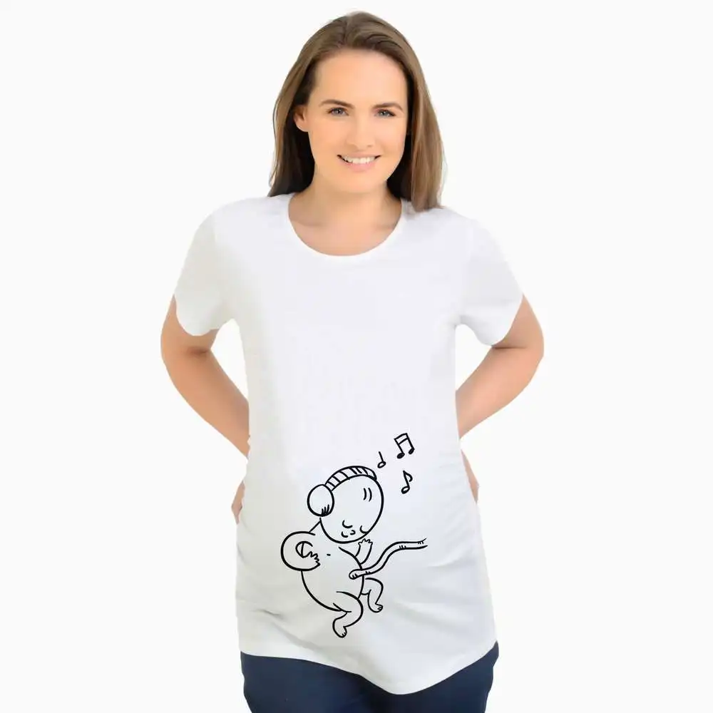 MAGGIE'S WALKER/Летняя одежда для беременных, футболки, Забавный дизайн, креативные топы для мамы, Футболка для беременных женщин, футболки больших размеров