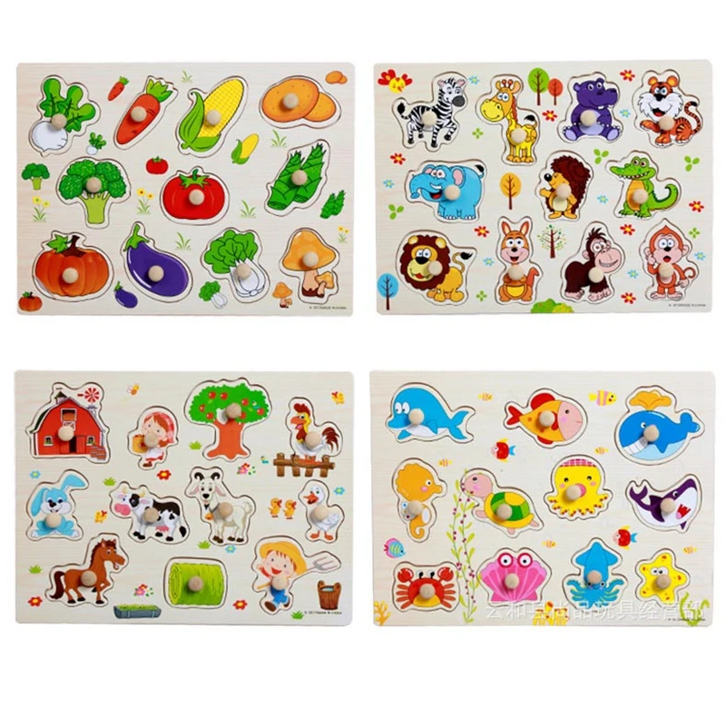 

Child Early Learning Brain Teasing Educational Toys Baby Animals and Cars and Digital and Occupational Wooden Puzzles Wooden Toy