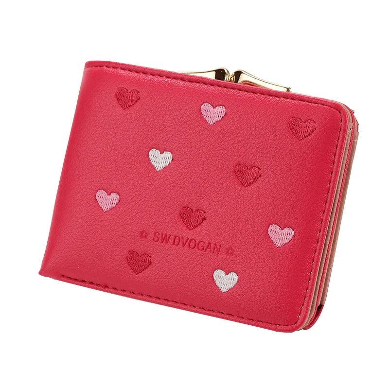 2018 Canday Colors Wallet Women Denim Women Wallets Short Heart shaped Pattern pocket wallet ...