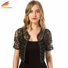 Women Basic Coat 2018 Summer Style Women Perspective Shawl Fashion Hollow Out Lace Boleros Short Sleeve Coats Jackets Female