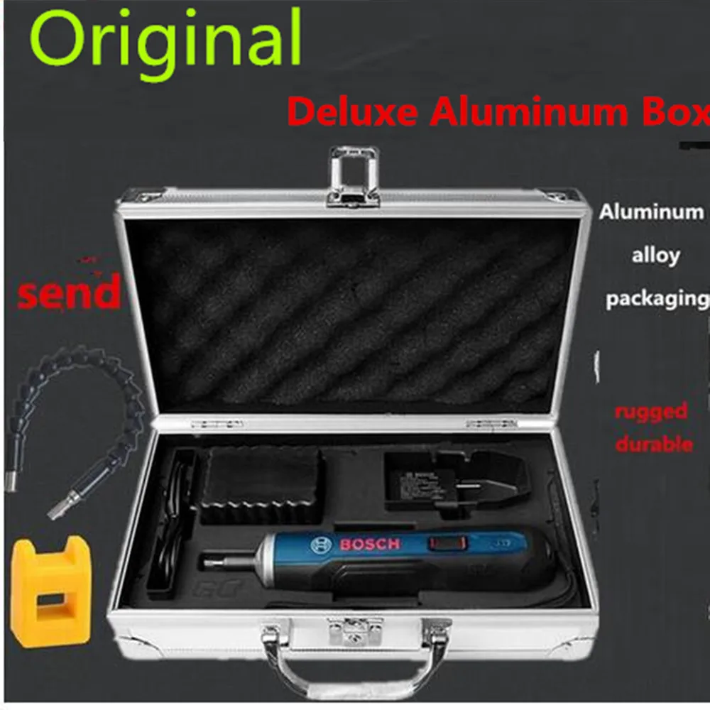 Deluxe Aluminum alloy Box Power Tool setFor BOSCH GO Mini Electrical Screwdriver 3.6V Li-ion Battery Rechargeable Drill tool