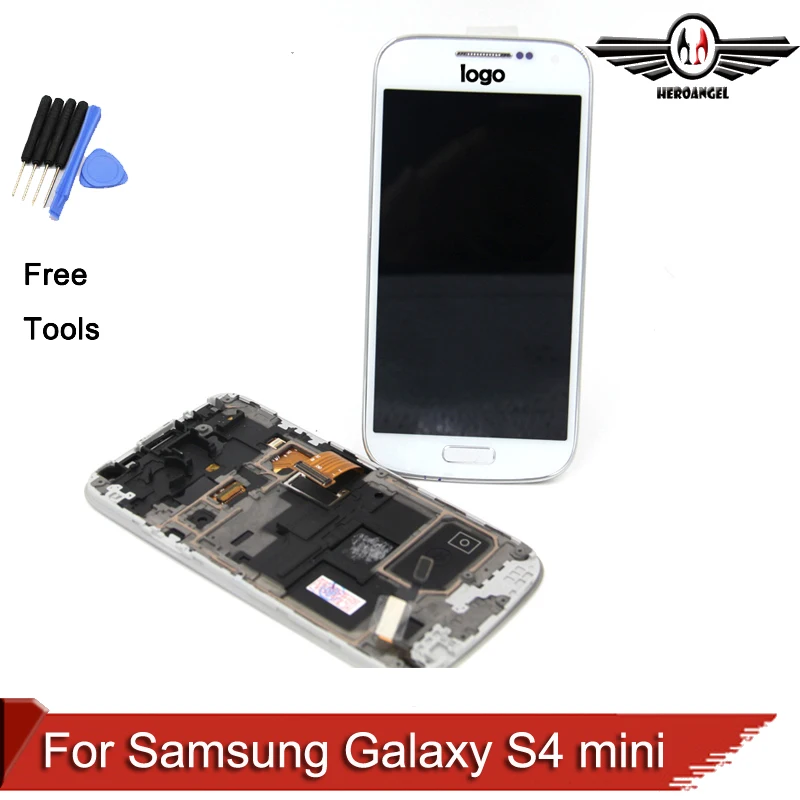 100 tested For Samsung Galaxy S4 mini i9190 i9195 i9192 LCD Digitizer Assembly frame free shipping