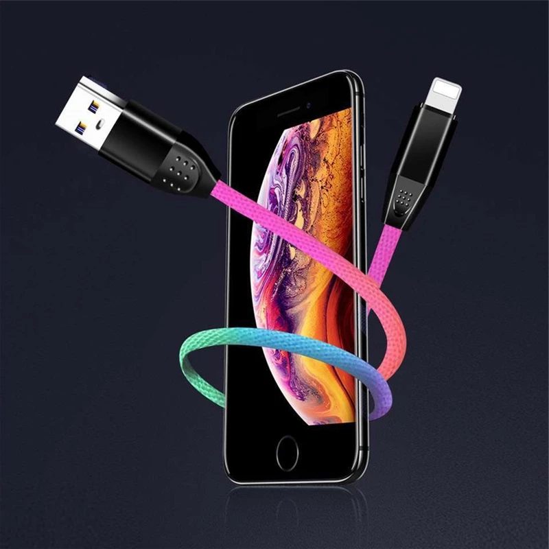 

Rainbow Fast Charging USB Data Sync Cable for iPhone 5S 5 6S 6 7 8 Plus SE X XR XS Max USB Charger Cable for iPad mini 2 3 Cable
