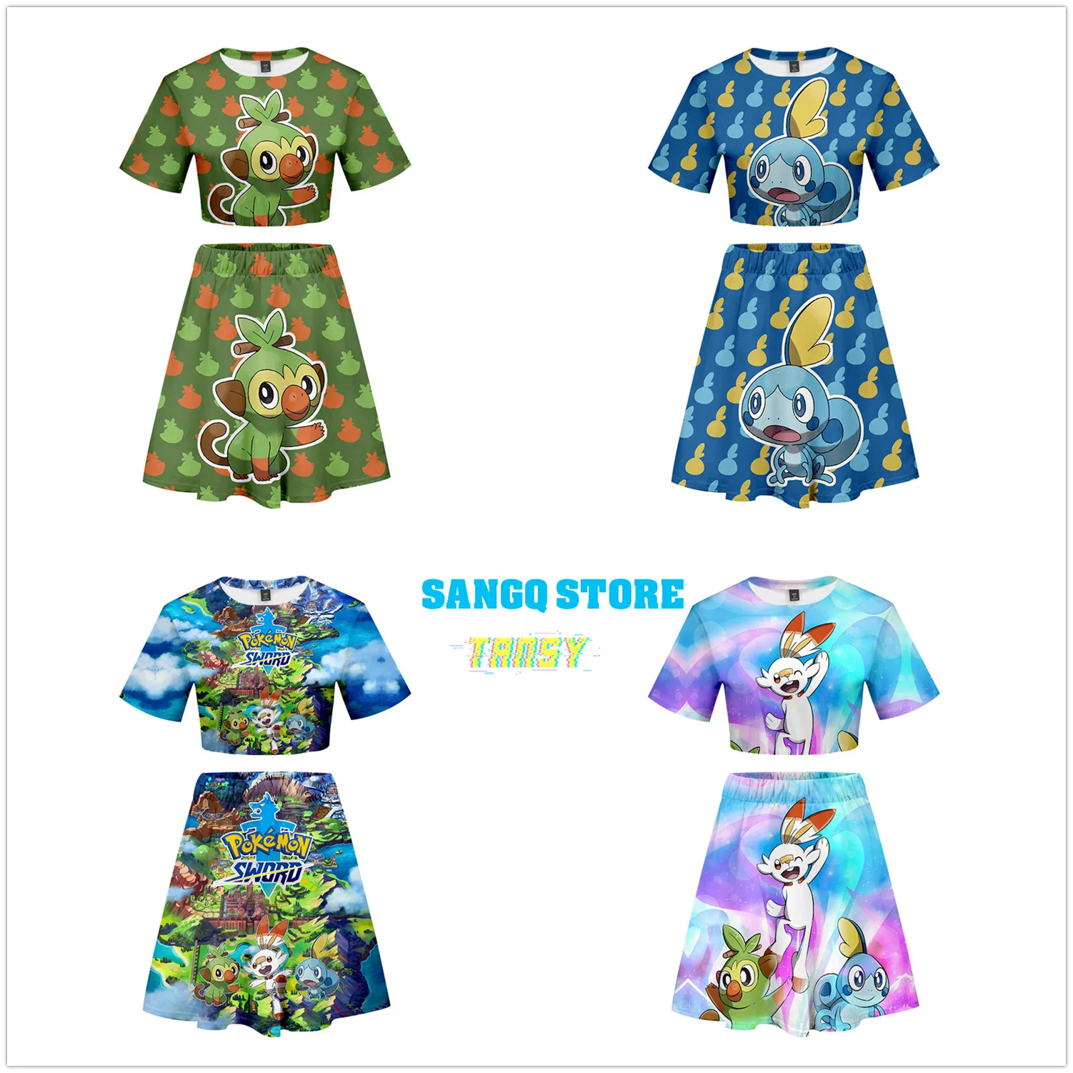 Pokemon Sword and Shield 2019 New Arrival Women Fashion3D Print Short Sleeves Girl Casual Dress Women Fashion Summer Sport Dress