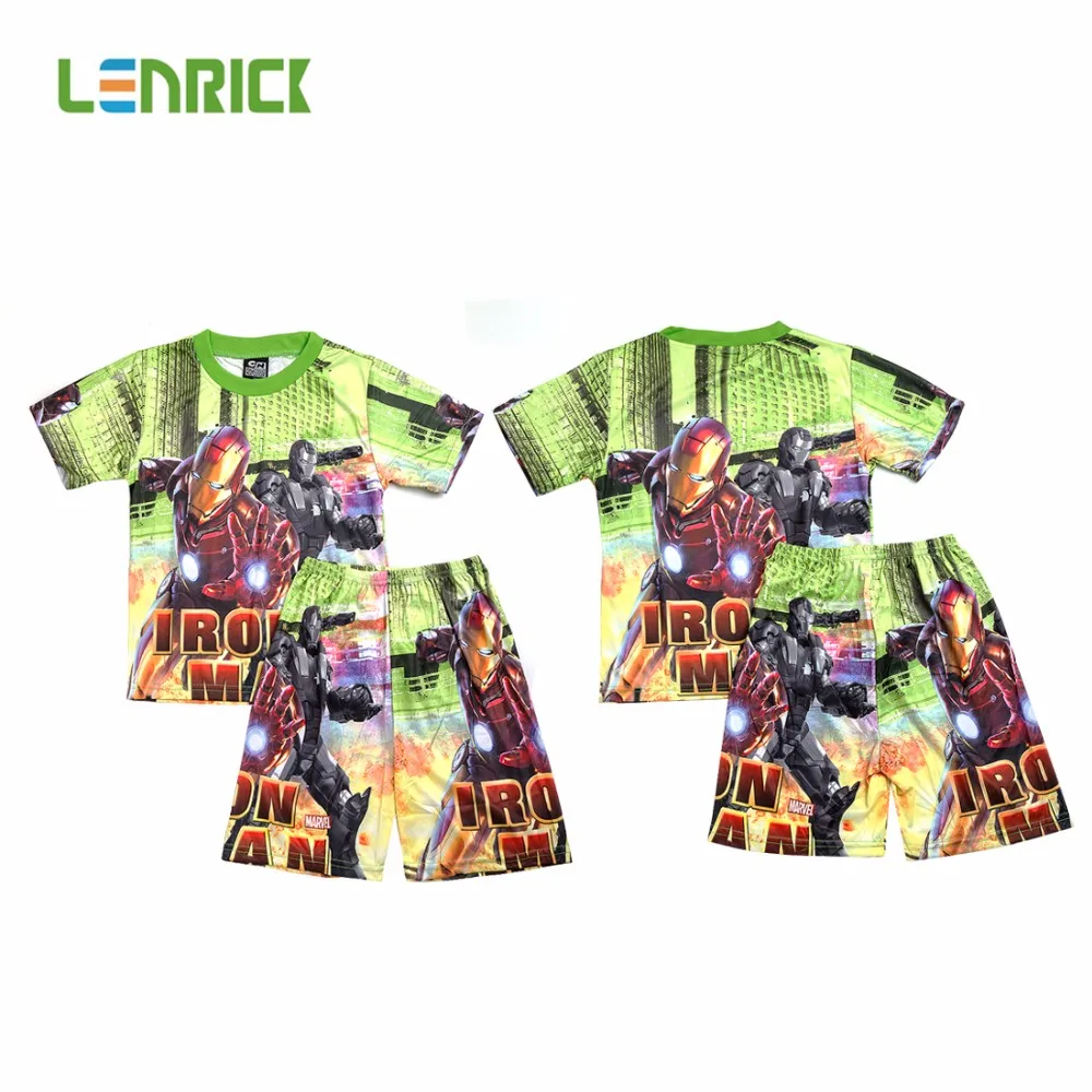 

Kids Cartoon Iron Man Sleepwear Boy Pajamas Set Children Summer Shirt Two Set Print Pijamas