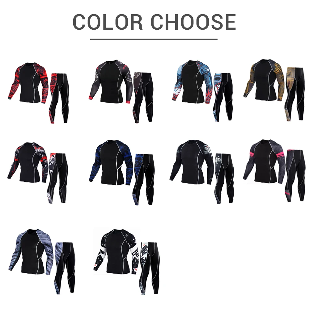 JACK CORDEE Men Motorcycle Jacket +Pants Quick Dry Sport Suit Running T-shirt Set  Breathable Tight Long Tops & Pants for Summer