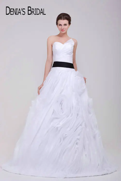 2017 Real Photos Sweetheart Sleeveless A Line Wedding Dresses With