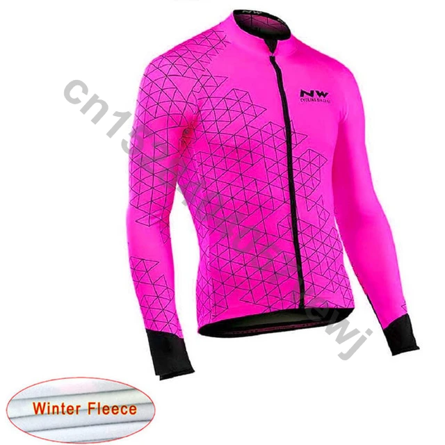NW Мужская теплая флисовая зимняя велосипедная Джерси гоночный велосипед с длинным рукавом профессиональная команда Велосипедная одежда Maillot Ropa Ciclismo Hombre C28 - Цвет: 4
