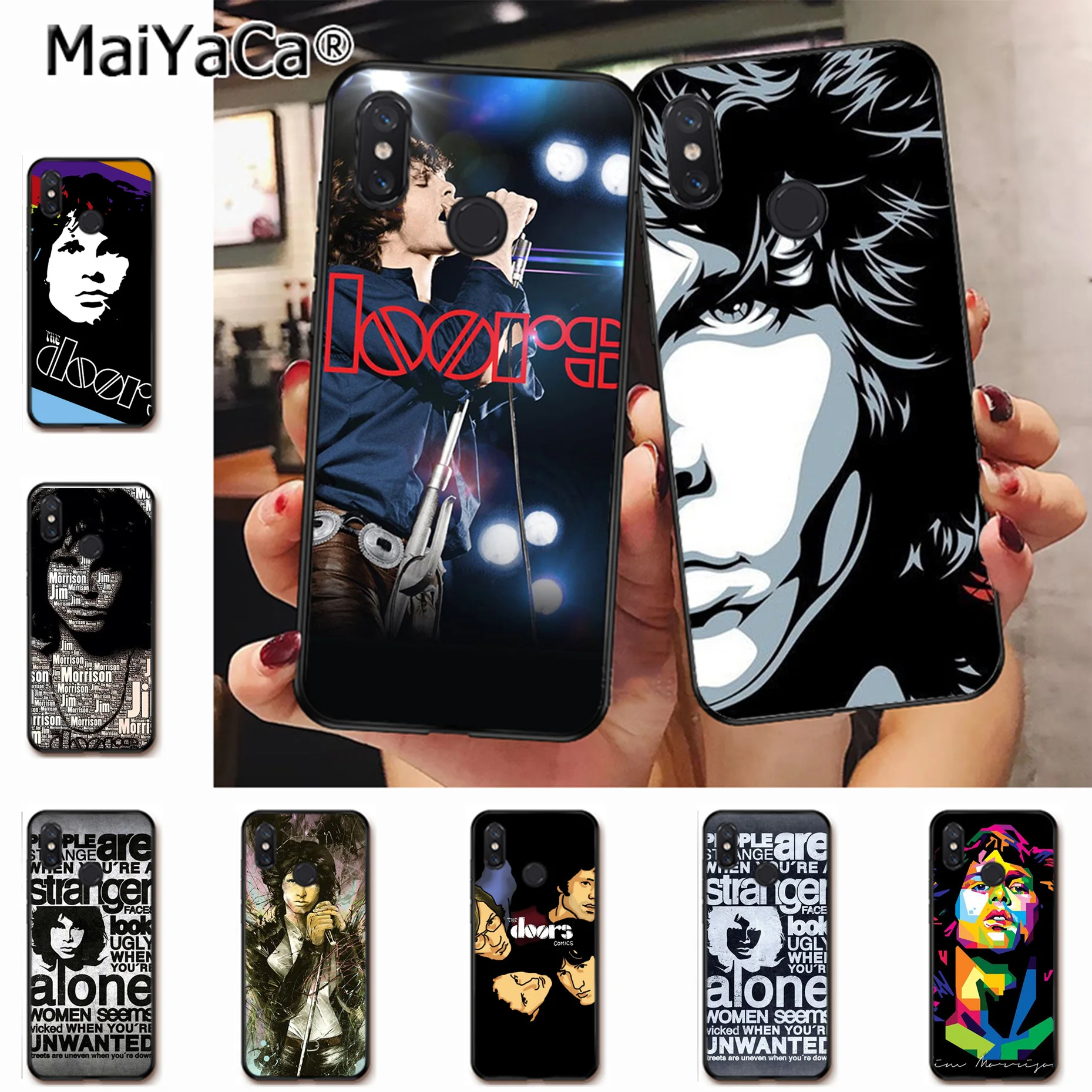 

MaiYaCa The doors JIM MORRISON black soft tpu Rubber Cell Phone Case for xiaomi mi 8se 6 note3 redmi 5 5plus note 5 case coque