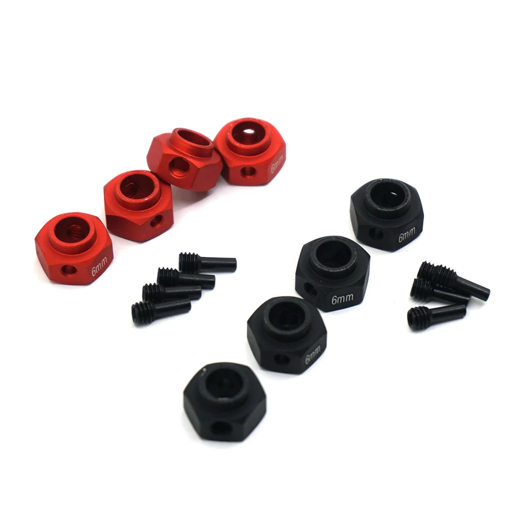 1Set 6MM Thick Metal Hexagon Adapter Wheels Hubs Mount with Stainless Steel Screw Needle for 