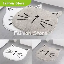 Милый Кот, мягкая и пушистая с длинным ворсом, анти-скольжения Спальня коврик обеденный коврик, напольный ковер круг портянка ковер