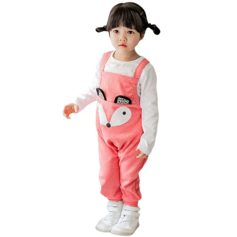 Новая летняя детская одежда комбинезон для младенцев-мальчиков и девочек; хлопковый комбинезон штаны с подтяжками - Цвет: Розовый