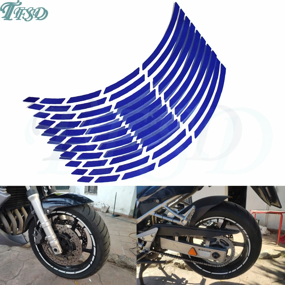 

Car motorcycle Tire Rim Stickers 17"-19" Reflective Wheel Tyre Sticker Decors For KAWASAKI ZXR400 ZZR400 ZR-X400 GPZ750 ZR750