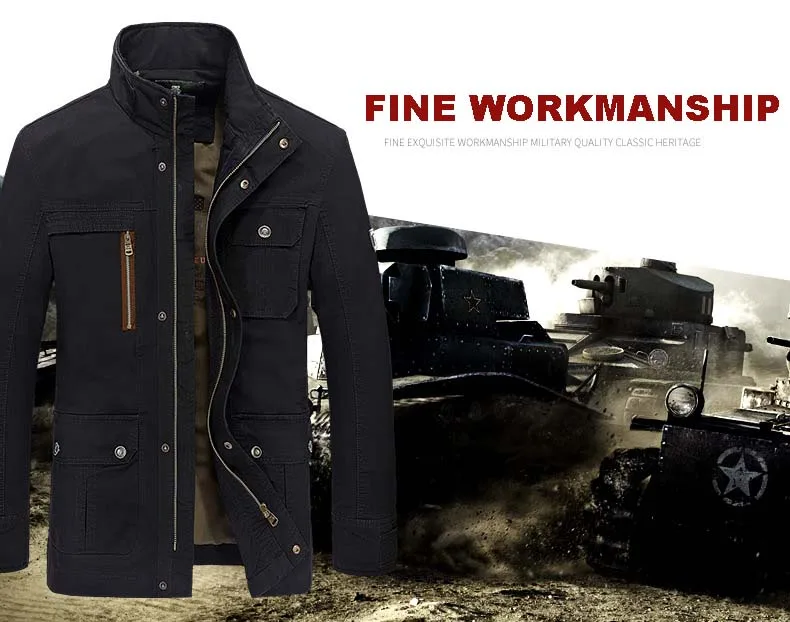 Осенне-зимняя модная военная куртка повседневная мужская куртка пальто теплые флисовые парки стиранный хлопок деним куртка мужская одежда черный