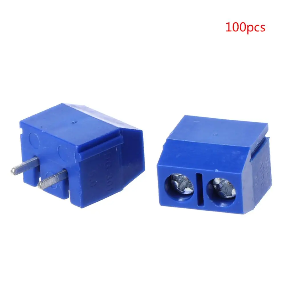 Для 100 шт./упак. 2 штифта Клеммная колодка разъем 5 мм шаг акция|pcb terminal block connector|terminal