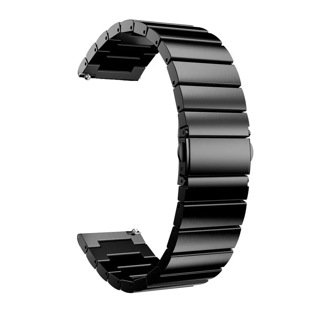 18 мм/20 мм/22 мм Нержавеющая сталь ремешок для наручных часов для Galaxy 42 мм 46 мм Смарт-часы, браслет из звеньев, ремень для samsung Шестерни S2 классический S3 - Цвет ремешка: Black