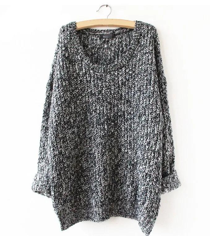 Autumn Fashion Women Solid Loose Pullovers Sweaters Long Casual O-Neck Candy Color Loose Knitted Tops  Oversized  Sweater