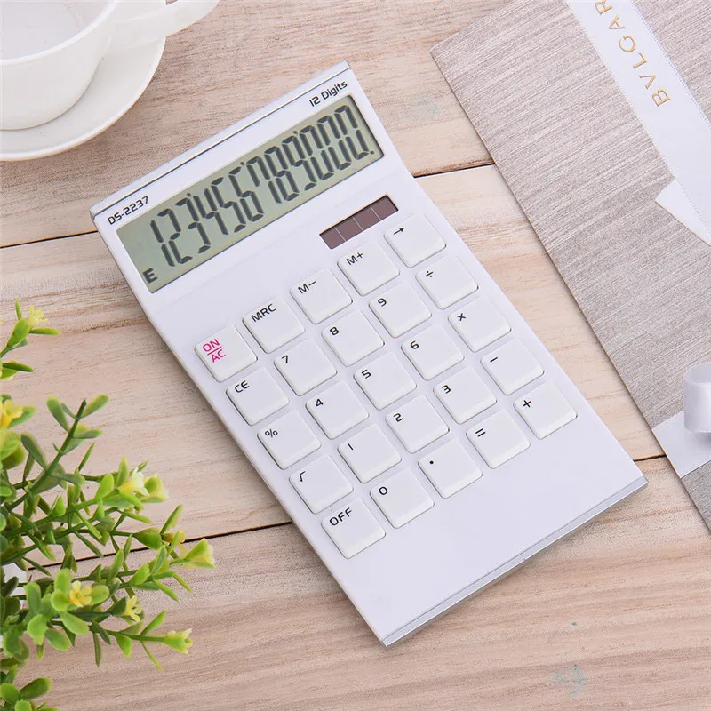 

Ultrathin 12 Digit Large Screen Solar Power Calculator Transparent Key Solar Power Laconic Calculator With Solid Delicate Shell