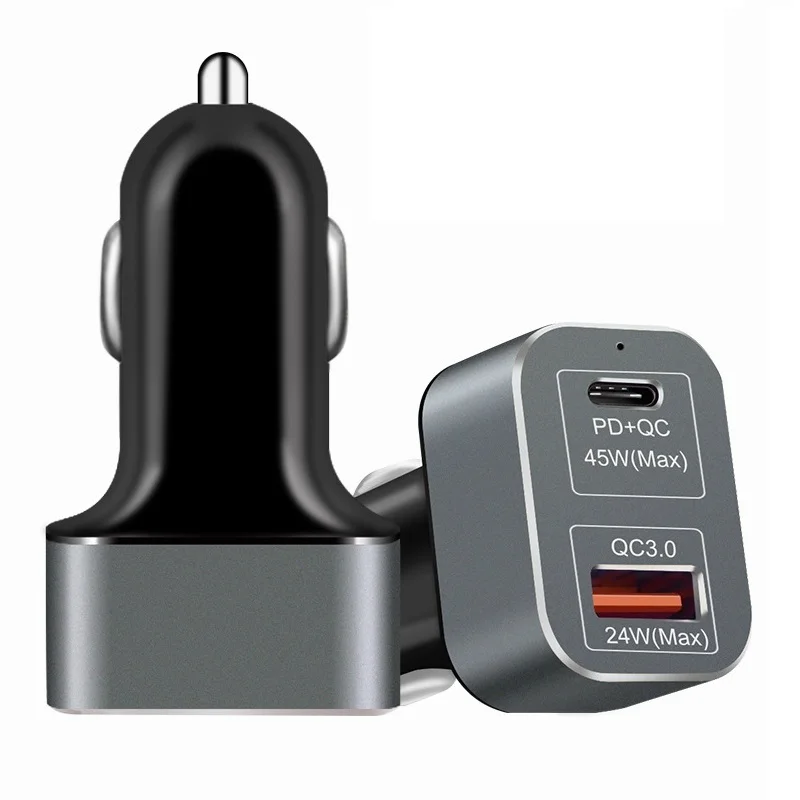 Продажа QuTiger 2 порта font b USB b font PD автомобильное зарядное устройство тип c 45 Вт доставка питания быстрая автоматическая зарядка QC3.0 быстрое автомобильное заря...