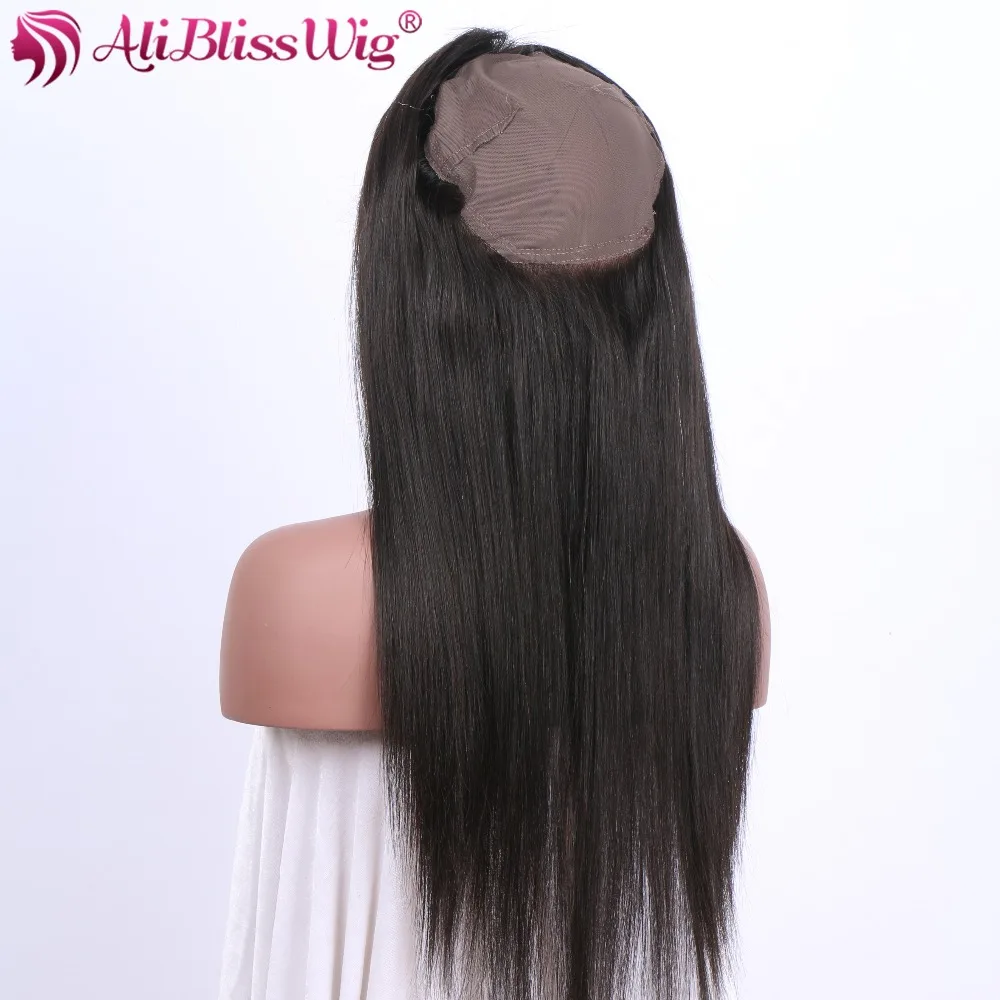 Stitched Cap 360 Lace Frontal Straight Hair Natural Hairline Virgin Hair Pre Plucked 360 Lace Frontal Closure With Baby Hair  (1)