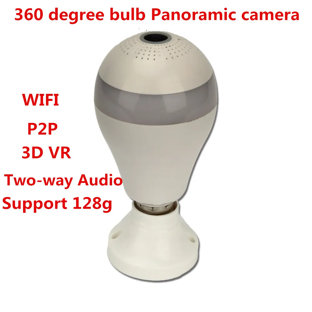 

1.3MP Bulb Lamp Wireless IP Camera Wifi 960P Panoramic FishEye Home Security CCTV Camera 360 Degree Night Vision Support 128GB