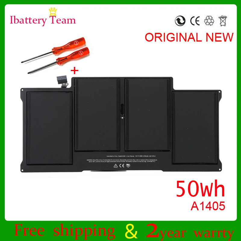 Аккумулятор A1405 для Apple Macbook Air 13 дюймовый аккумулятор A1369 A1466 MD231 MD232 MC503 MC504 MC965 MC966 50