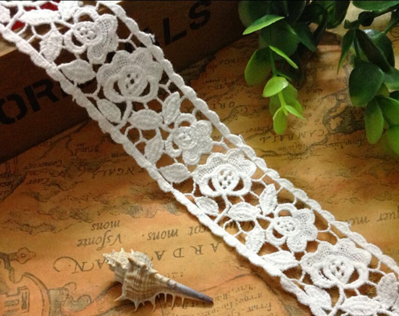 

5 yards/lot width 3.5cm 1.37" white cotton lace trim ribbon 1023343L4K442