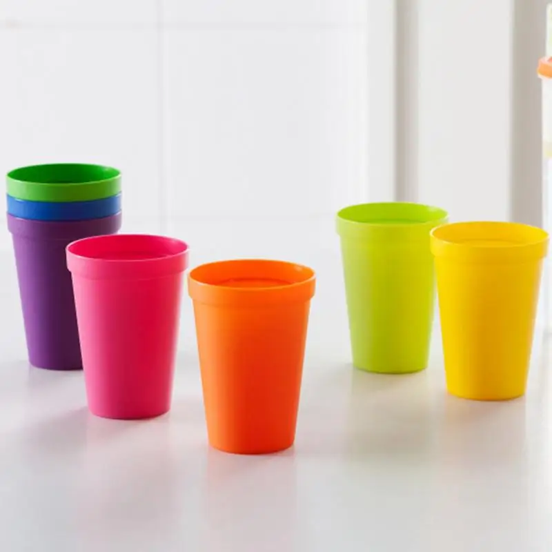 7 pz/set Bicchieri di Plastica Arcobaleno di Colore Portatile di Picnic Turismo Tazza di Caffè Tazza di Acqua Per Uso Domestico Utensili Da Cucina