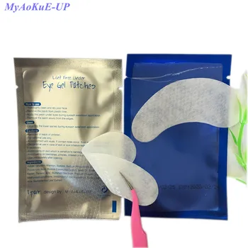 

50 Pairs Eyelashes Patches Gel Eye Pads Eyelash Extension Blue Packing Grid Style Makeup Tools