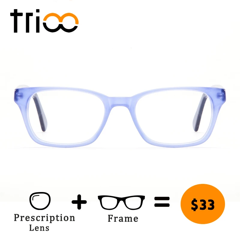TRIOO youthy желе синие очки диоптрий прозрачные линзы модный дизайн ацетатные