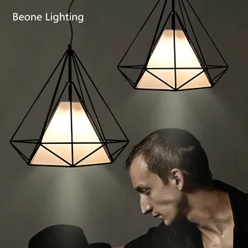 

modern 1 light black cage pendant lights lamp cafe dining room shop bedroom metal cage nordic hanging light suspension lamp