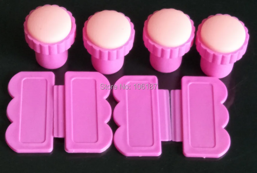 

5Pcs DIY Pink Nail Art Stamping Nail Art Kit Nail Stamps + Scrapers Nail Supply