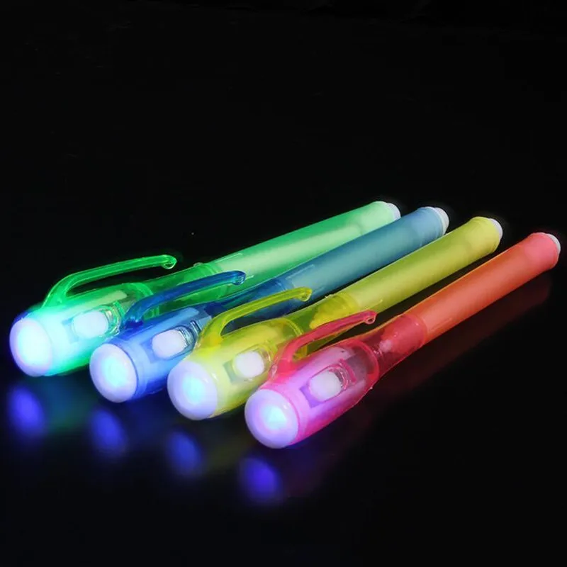 4 x Kids Light Pen Invisible Pen Ink UV Light Write Read Secret