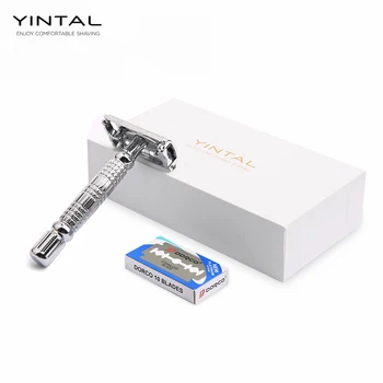 

YINTAL Butterfly Open Double Edge Safety Razor Double Edge Razors 1 Razor 10 Blades 1Box