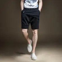 Новые мужские тонкие брюки повседневные шорты до колена модные летние новые черные B172717439 индивидуальная акция