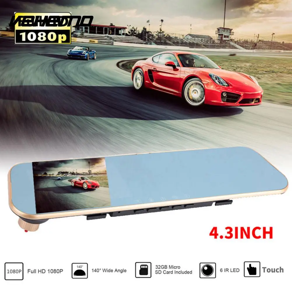 

Touch Screen Rearview Mirror Car DVR Parking Monitor Loop Recording Auto On/Off Motion Detection Dash Cam Car Camera G-Gensor