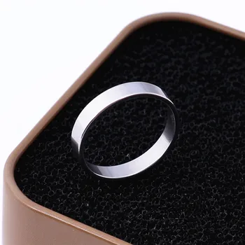 

316L Stainless Steel 4mm Rings Tiny Band Ring For Men and Woman Fashion Silver Tail Ring