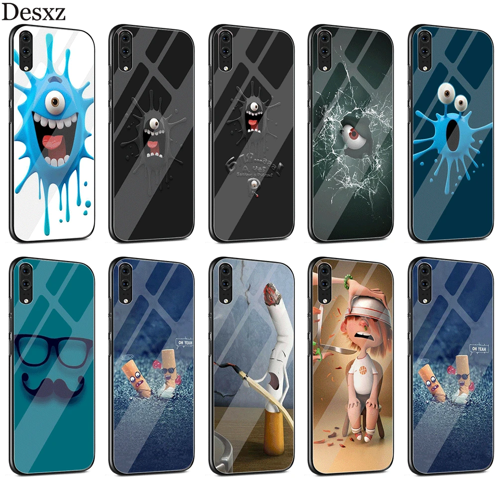 Милый и забавный стеклянный чехол Desxz для Huawei P10 P20 Pro P Smart Mate 10 20 Lite Y6 Y9 Honor 7A 8X 9 2018 2019