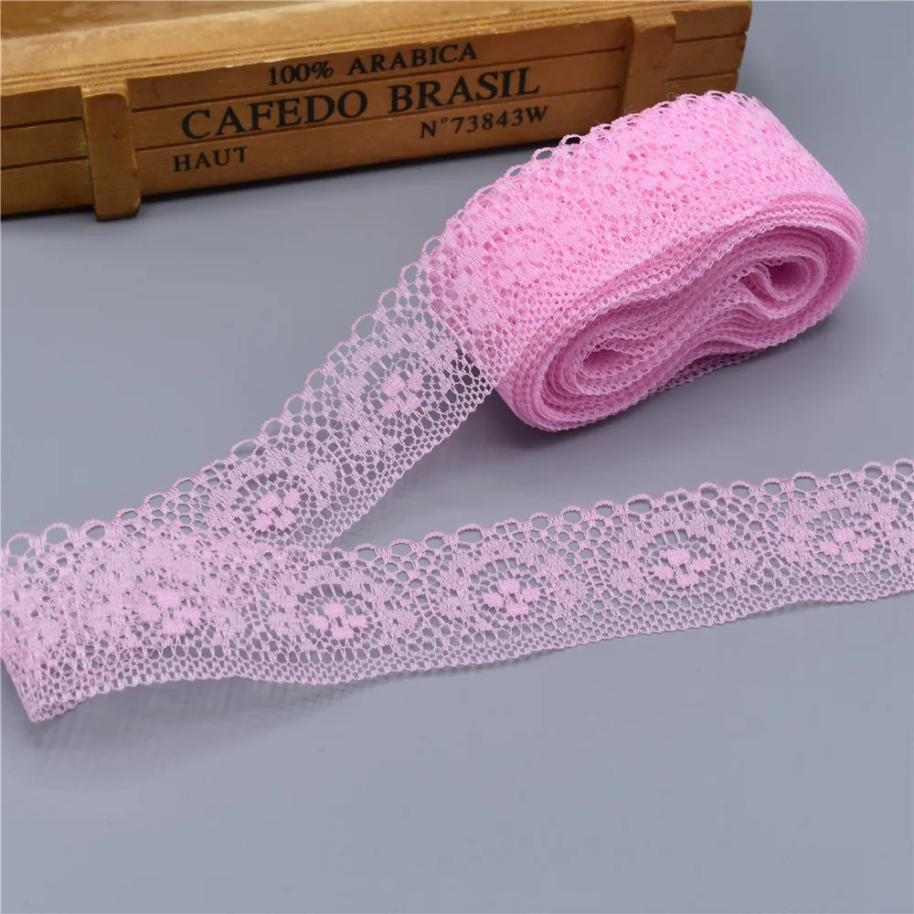 10 Yards High Quality Beautiful White Lace Ribbon Tape 40MM Lace Trim DIY Embroidered For Sewing Decoration african lace fabric