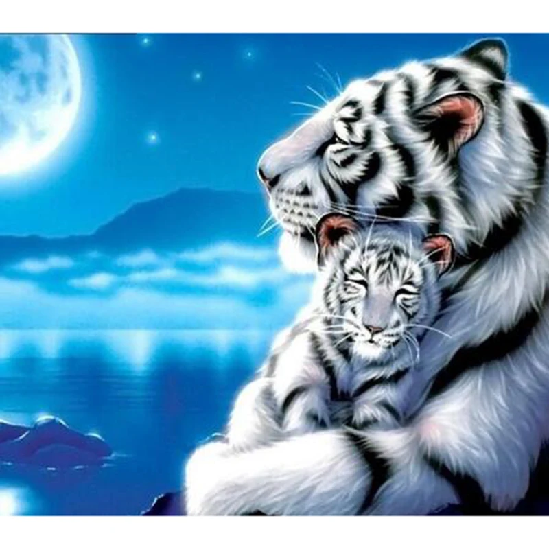 

Full Diamond Square Diamond 5D DIY Diamond Embroidered Tiger Diamond Rhinestone Mosaic
