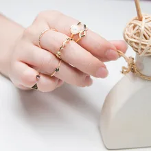 Zerotime#501 Новая мода 5 шт./компл. Для женщин богемные Винтаж Серебряная стопка кольца костяшки набор синих колец Роскошные