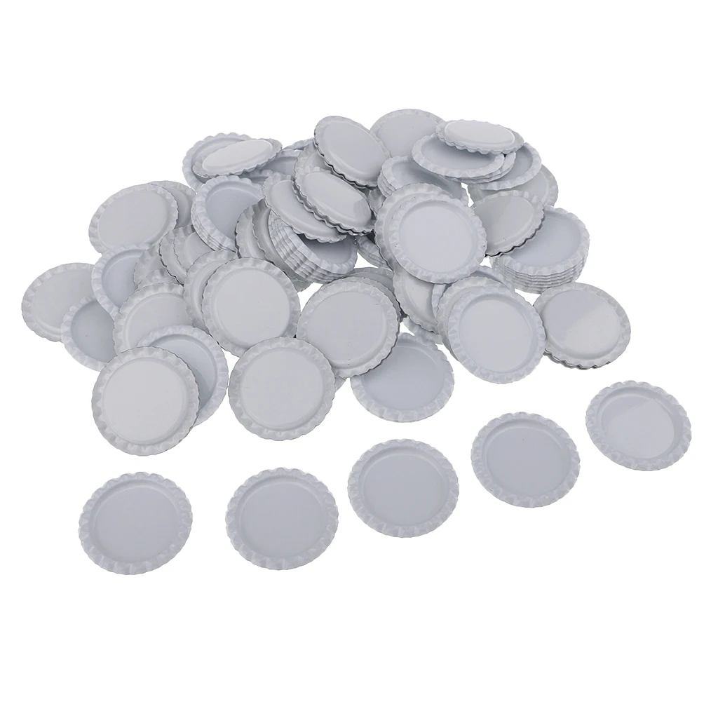100pcs Flattened Flat Crown Bottle Caps for DIY Hair Bows Pendant Kids Craft