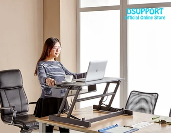 

2019 New Ergonomic EasyUp with Handle Sit Stand Desk Riser Foldable Laptop Desk Stand With Keyboard Tray Notebook/Monitor Holder