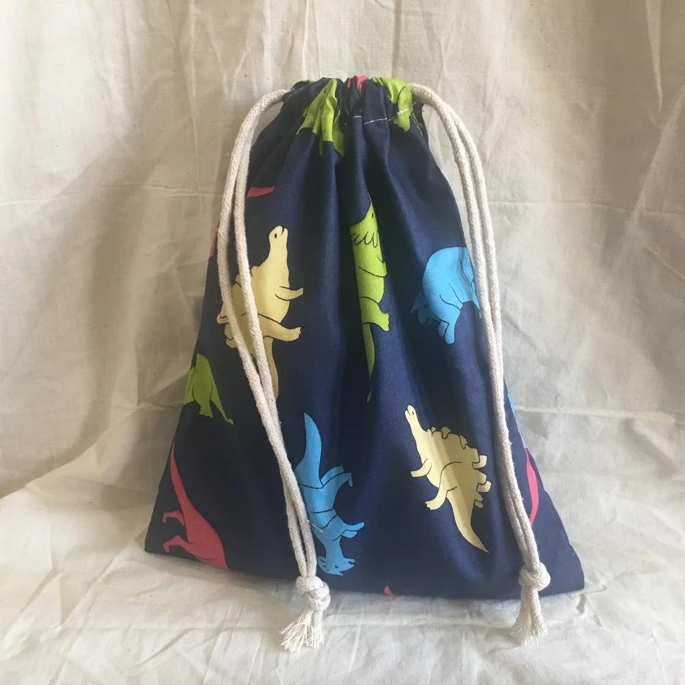 Cotton Drawstring Eco Organized Pouch Party Gift Bag Print Dinosaur Navy Blue Yl311B huismerk kopen in de aanbieding Cotton Drawstring Eco Organized Pouch Party Gift Bag Print Dinosaur Navy Blue Yl311B huismerk kopen in de aanbieding