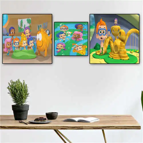 Custom Bubble Guppies 1 Poster Papel De Mandala Printing Posters