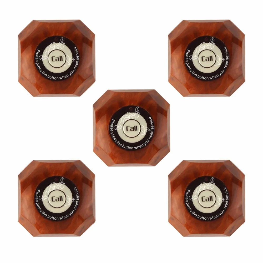 Beste 5 stks 4 Kleur 433.92 MHz Restaurant Pager Draadloos Oproepsysteem Call Pager Zender Waterdichte Catering Apparatuur F3293