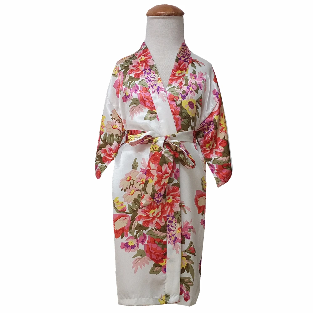 Toddler Children Baby Girls Pajamas Kid Silk Floral Cotton Comfortable Collared Sleepwear