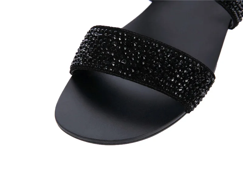 Римский черный плюс размер Настоящая кожа дизайнер высокое качество обувь Мужчины гладиаторские сандалии лето роскошь ремень горный хрусталь большой 45
