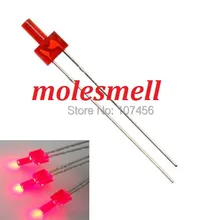 100 шт. 2 мм Flat Top рассеянный красный матовый LED светодиоды красный объектив